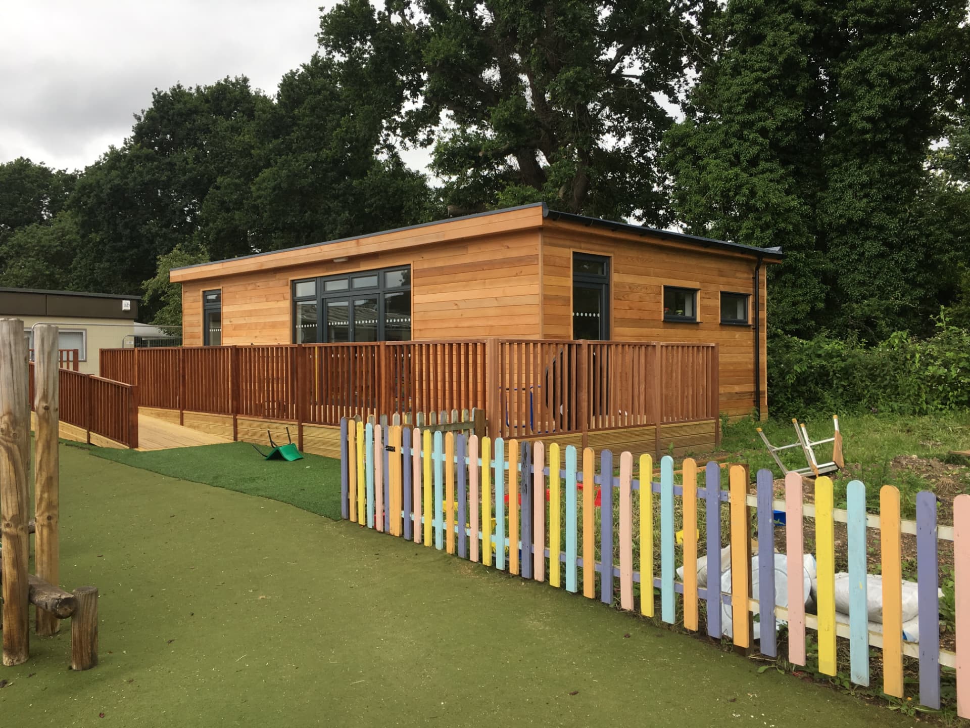 Timber-clad modular classroom